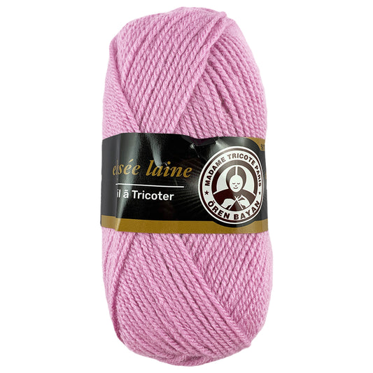 Fil à tricoter elysée 50g - rose pastel n°001