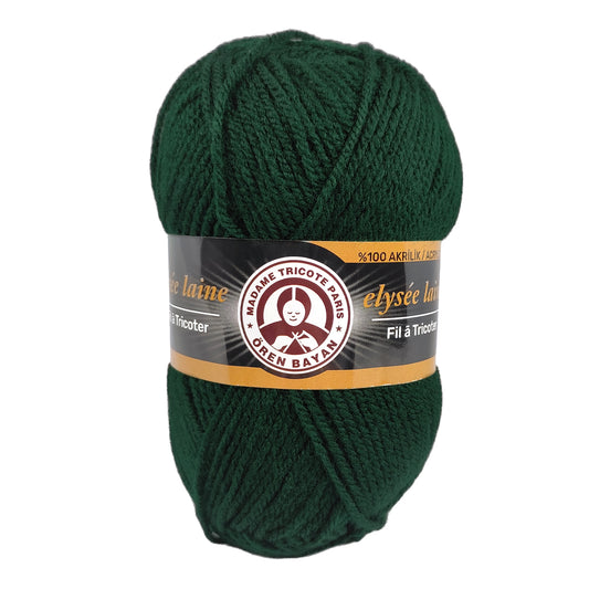 Fil à tricoter elysée 50g - vert foncé n°088