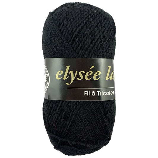 Fil à tricoter elysée 50g - noir n°999