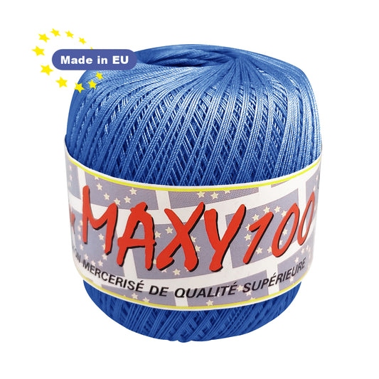 Fil à crocheter MAXY100 100g - bleu roi n°918