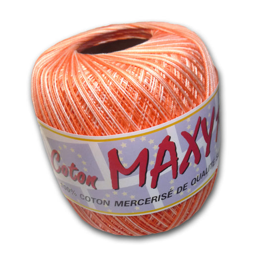 Fil à crocheter MAXY100 multicolore 100g - orange n°376