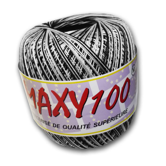 Fil à crocheter MAXY100 multicolore 100g - noir n°6216