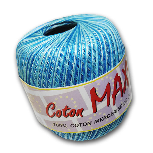 Fil à crocheter MAXY100 multicolore 100g - turquoise n°9199