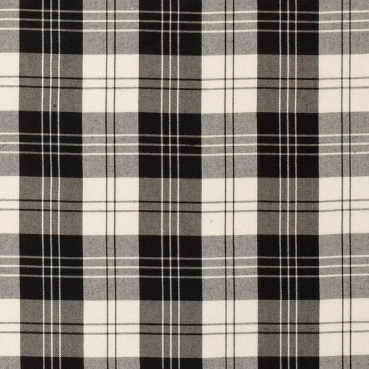 Tissu écossais tartan x 50cm - blanc et noir