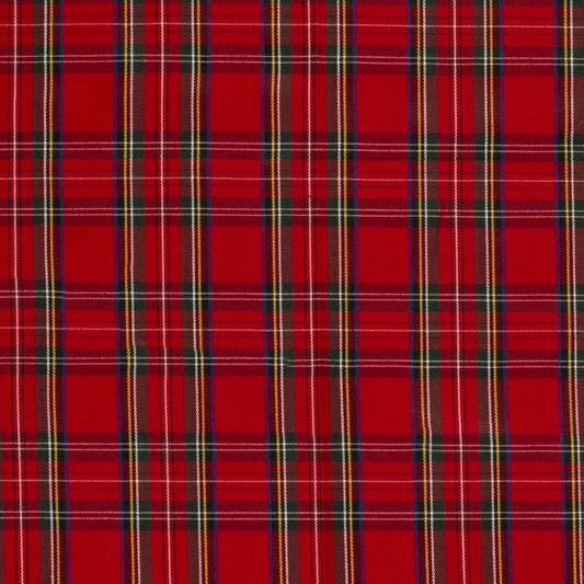 Tissu écossais tartan x 50cm - fond rouge