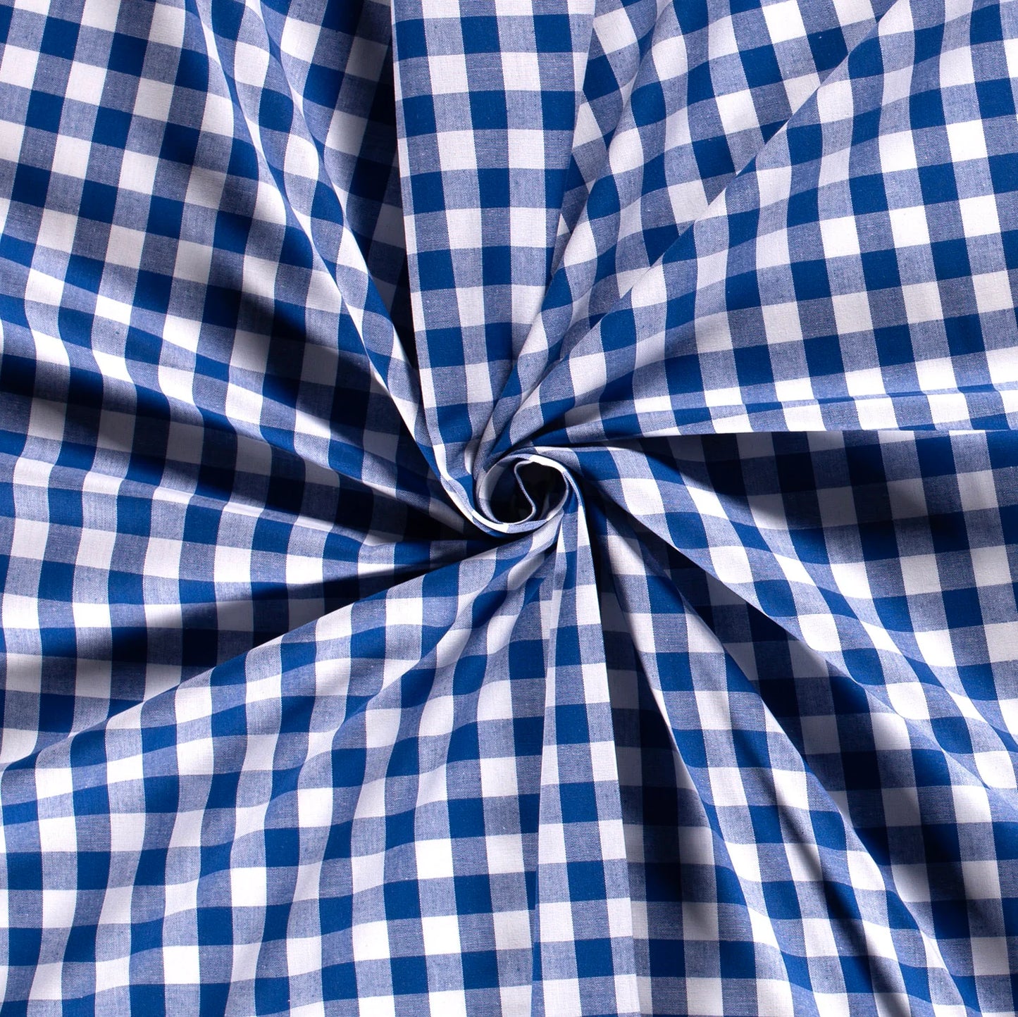 Tissu coton vichy grands carreaux x 50cm - bleu