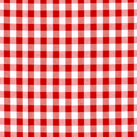 Tissu coton vichy grands carreaux x 50cm - rouge