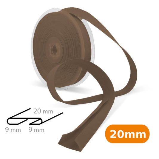 Biais tout textile polycoton 20mm - cacao n°810
