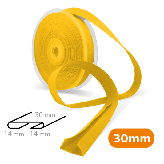 Biais tout textile polycoton 30mm - jaune gouvernail n°001