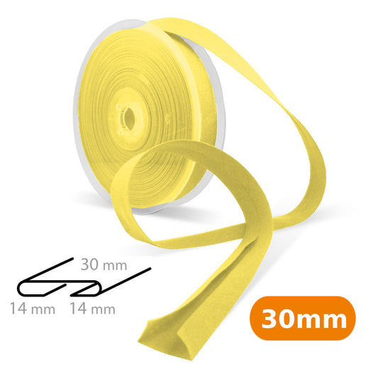 Biais tout textile polycoton 30mm - jaune n°503