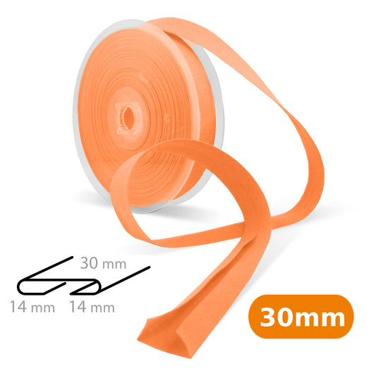 Biais tout textile polycoton 30mm - orange n°523