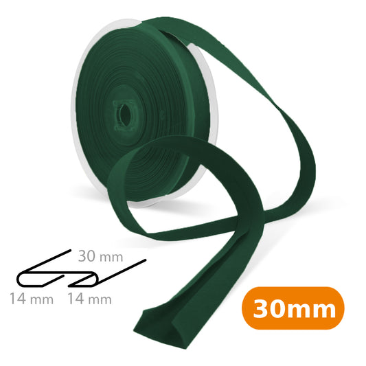 Biais tout textile polycoton 30mm - vert f. n°890