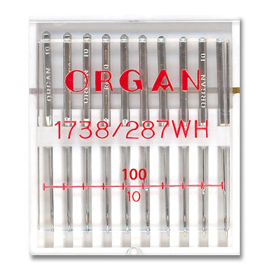 Organ 10 Aiguilles à talon rond pour machines industrielles Système 1738 - n°100