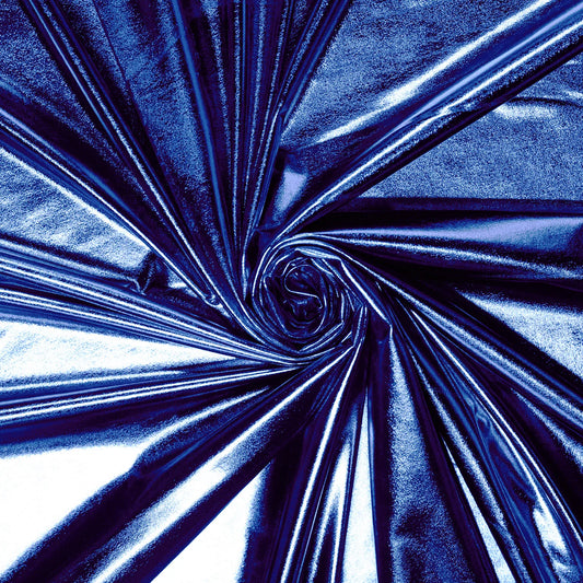 Tissu lamé stretch x 50cm - bleu cobalt