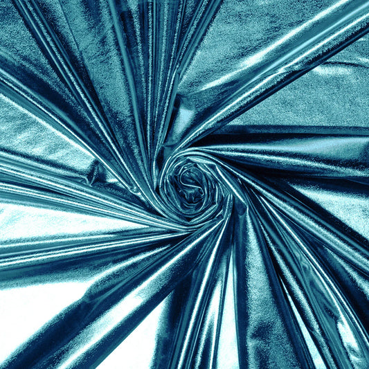 Tissu lamé stretch x 50cm - turquoise