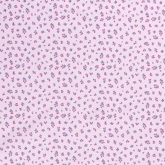 Tissu coton imprimé millefleurs rose certifié OEKO-TEX® - Par 50cm