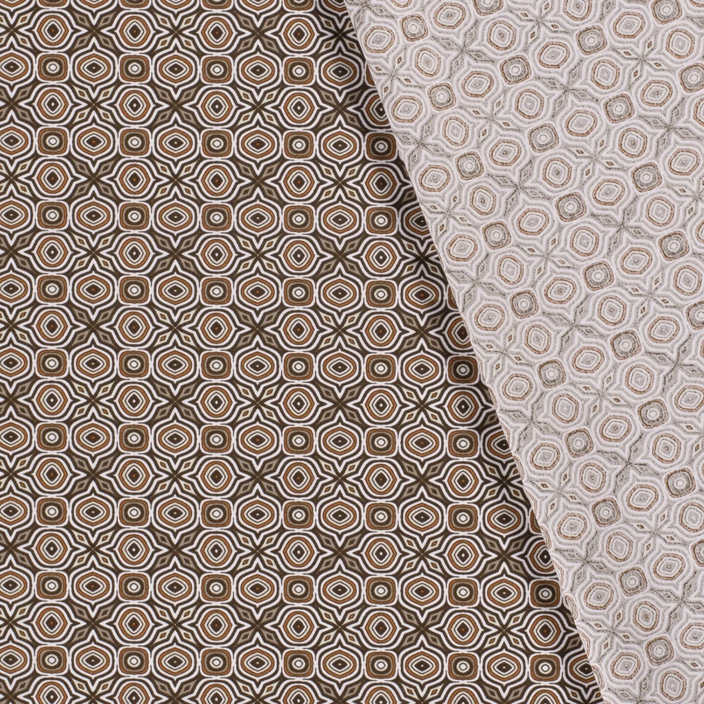 Tissu coton imprimé abstrait beige certifié OEKO-TEX® - Par 50cm