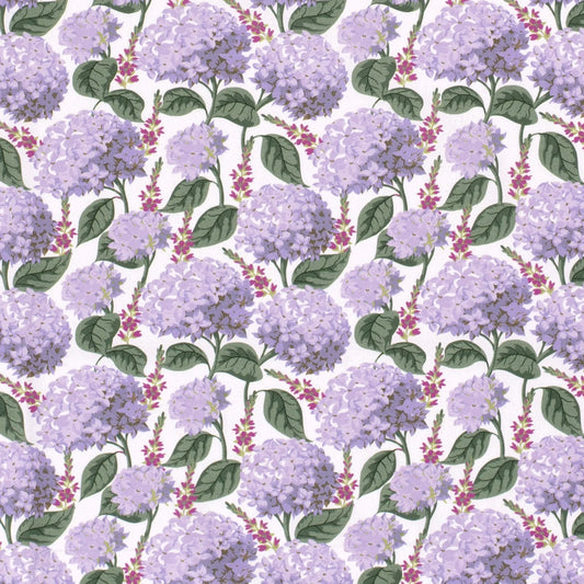 Tissu coton imprimé fleurs violettes certifié OEKO-TEX® - Par 50cm