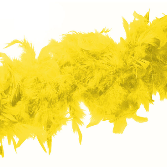 Boa en plumes 2 mètres jaune étoile