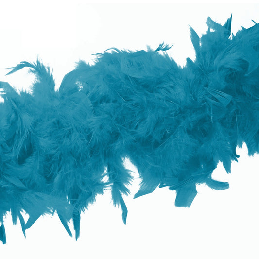Boa en plumes 2 mètres bleu perruche