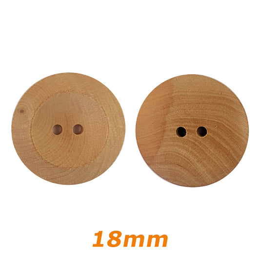 Boutons en bois ronds 18 mm