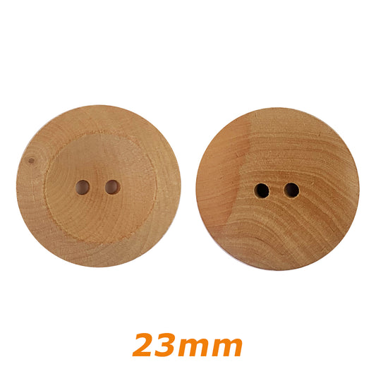 Boutons en bois ronds 23 mm