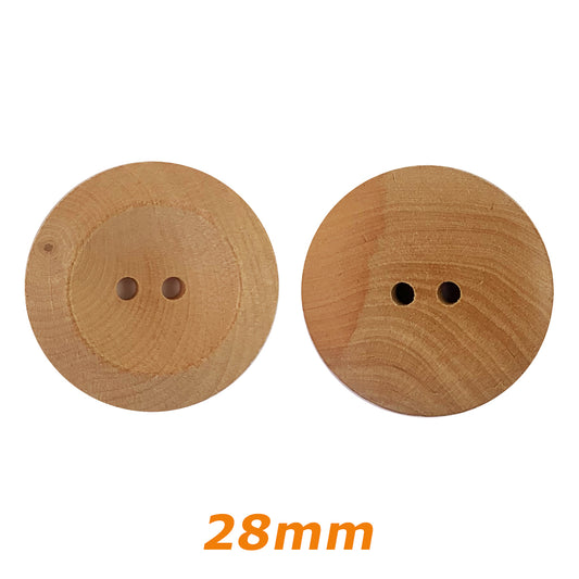 Boutons en bois ronds 28 mm