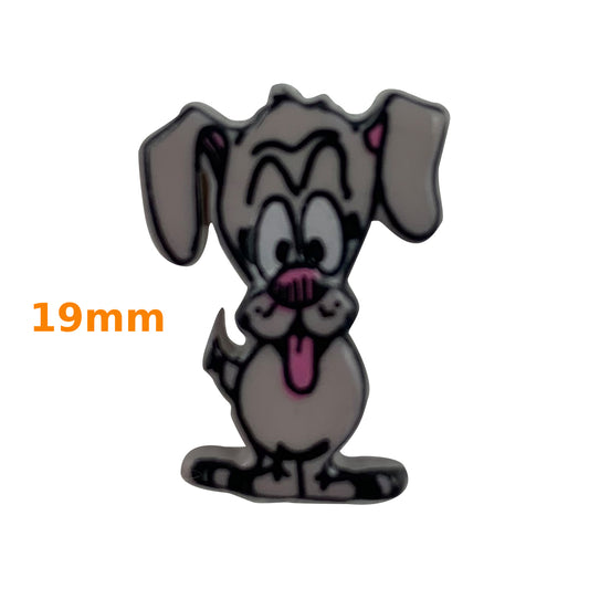 Boutons chien 19 mm gris