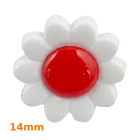Boutons marguerite 14 mm rouge